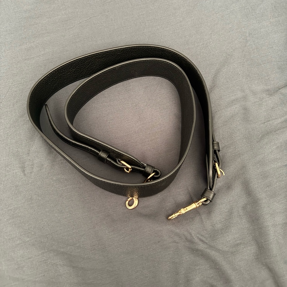 Coach Black Novelty Strap with Gold Hardware